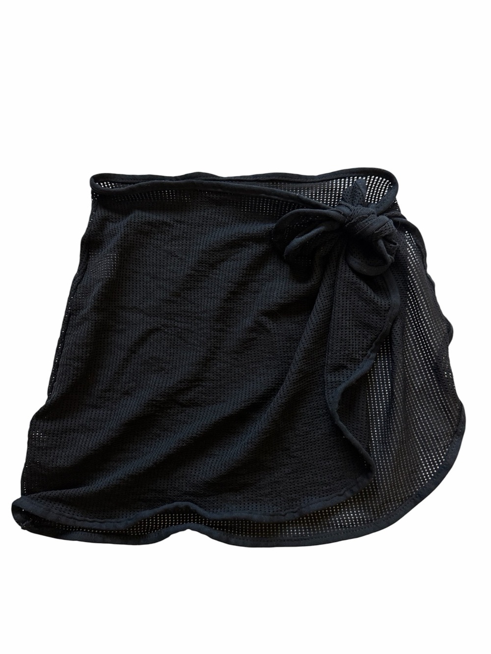 Dotti Y2K Black Mesh Sarong Beach Swim Cover Up Wrap Skirt